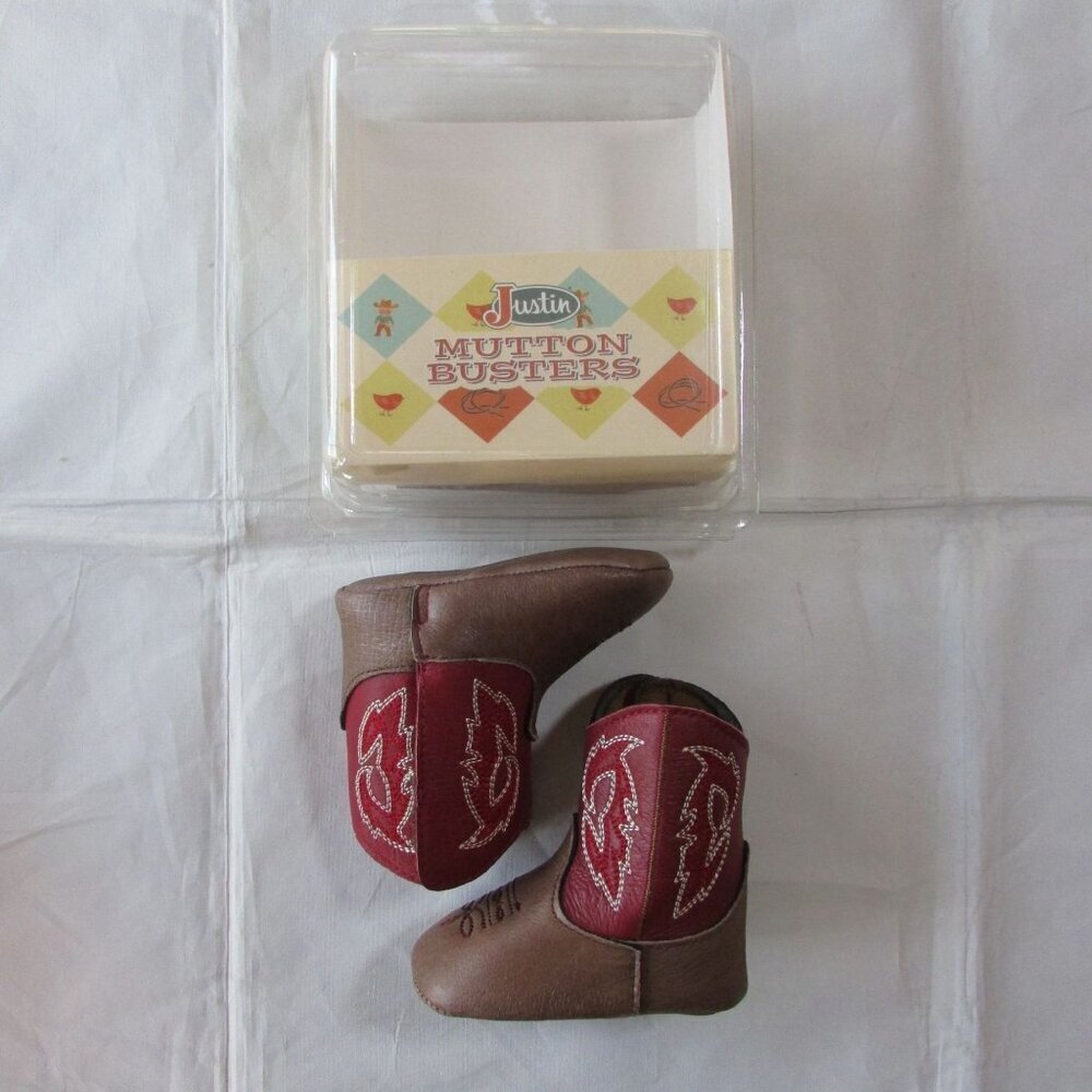 Justin Mutton Busters Canter Infant Western Boots Red Cognac MB2514